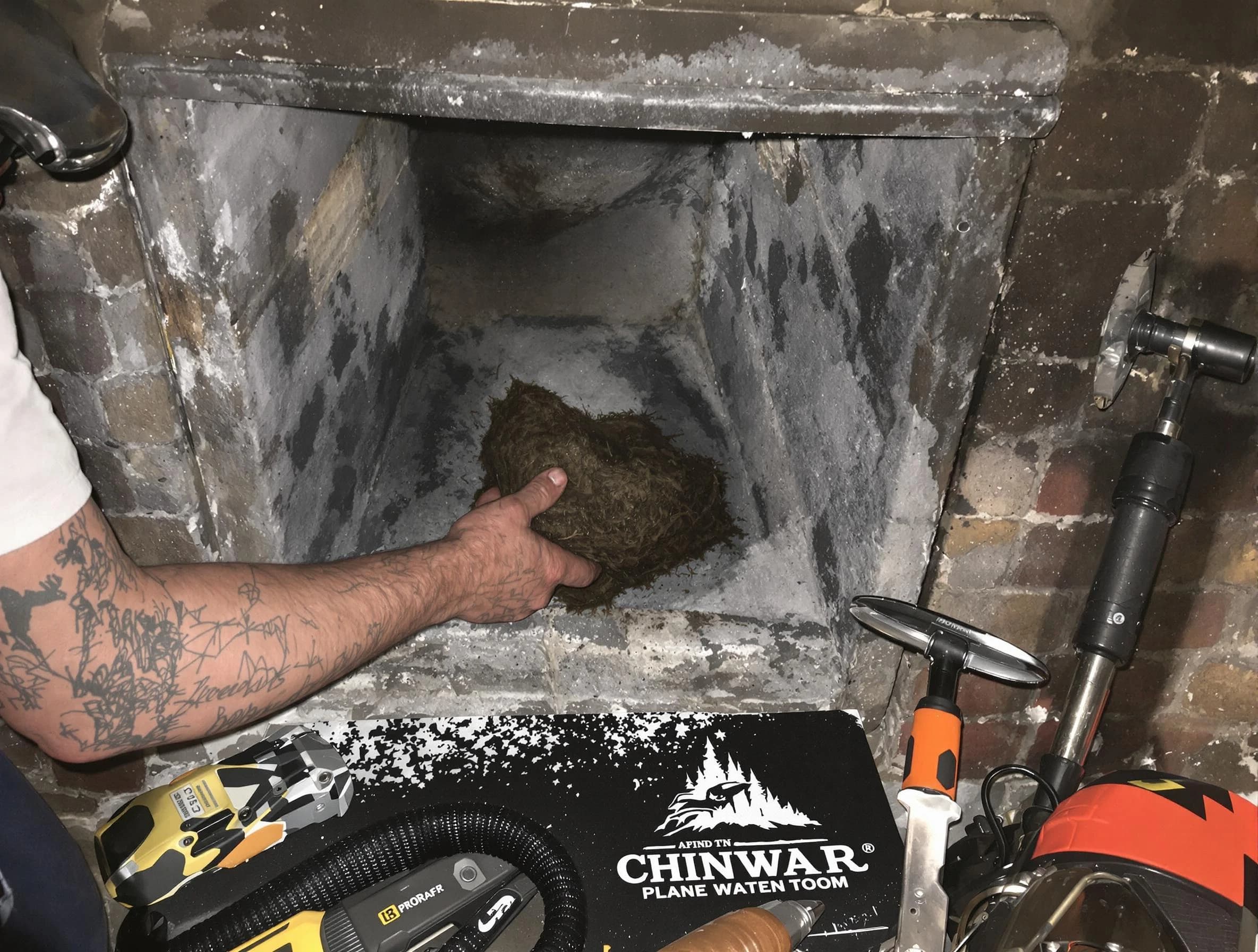 Maricopa Chimney Sweep safely removing debris and screening chimney in Maricopa, AZ