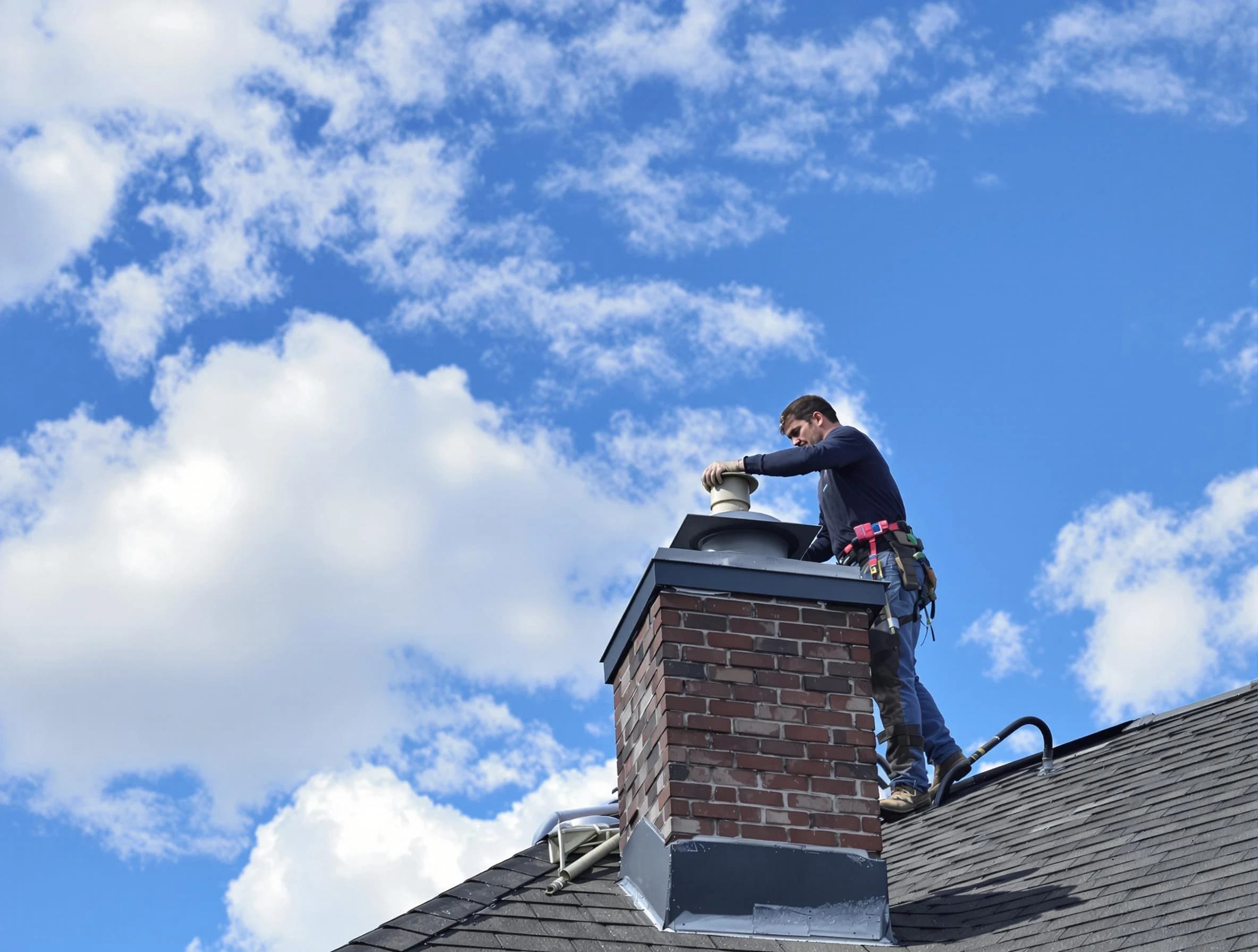 Maricopa Chimney Sweep installing a sturdy chimney cap in Maricopa, AZ