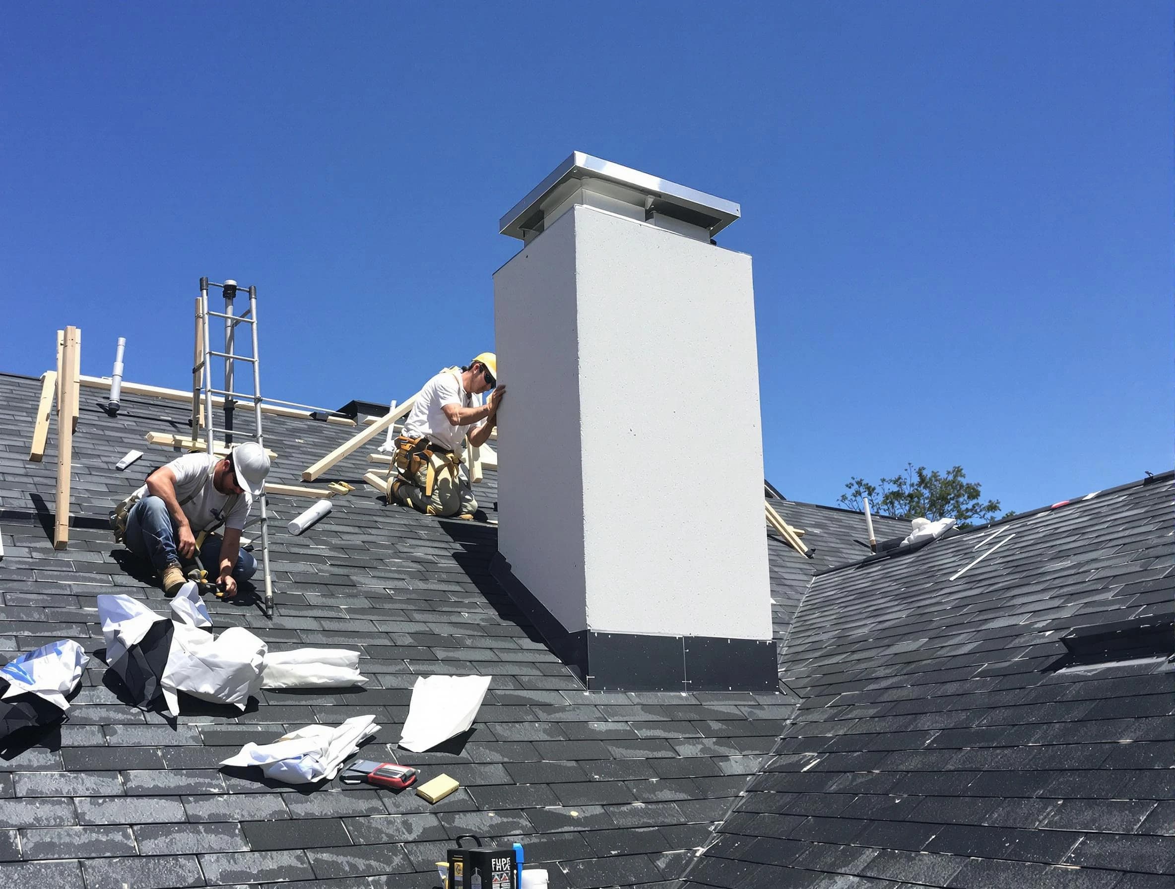 Maricopa Chimney Sweep crew installing a new chimney in Maricopa, AZ