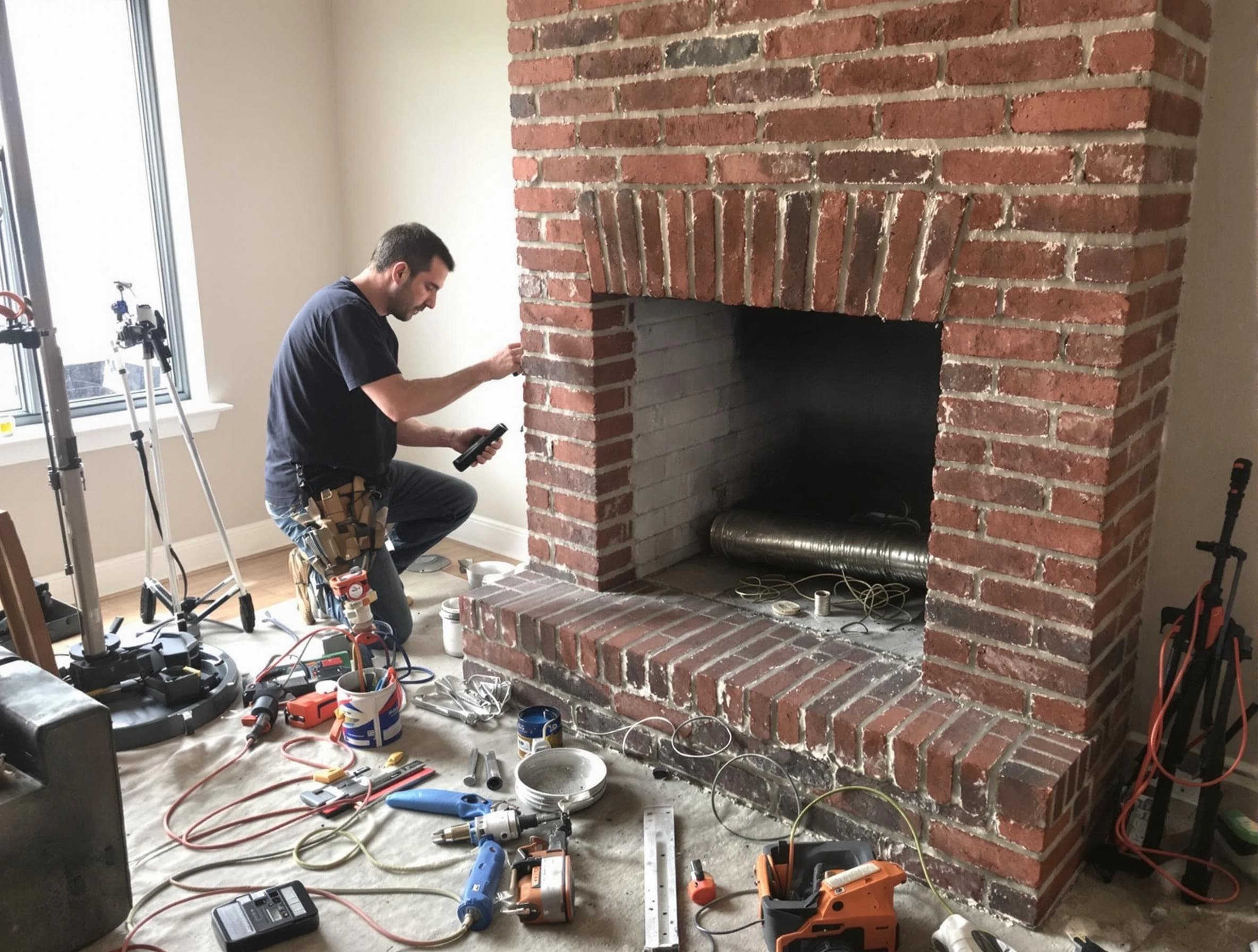 Maricopa Chimney Sweep specialist finalizing chimney liner service in Maricopa, AZ