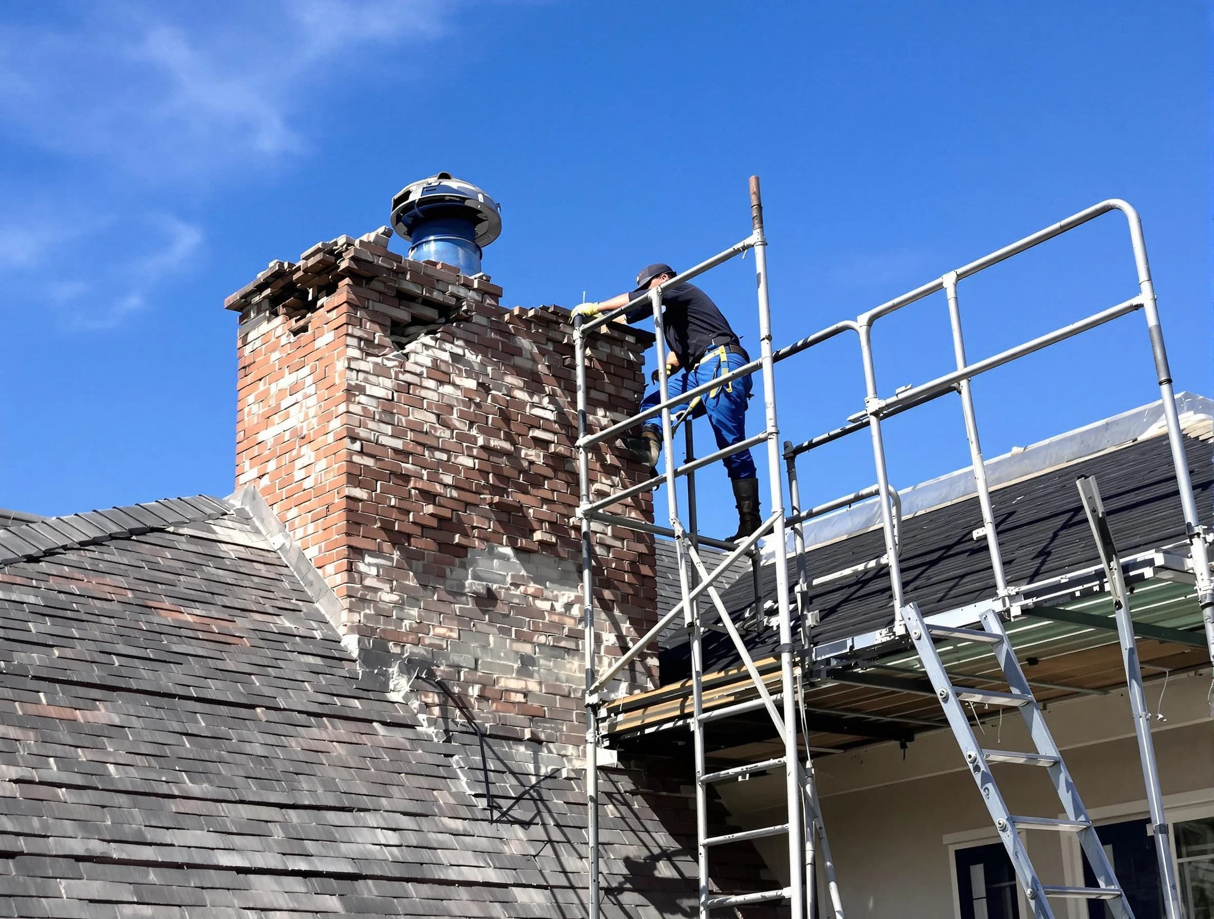 Rebuilding a chimney structure by Maricopa Chimney Sweep in Maricopa, AZ