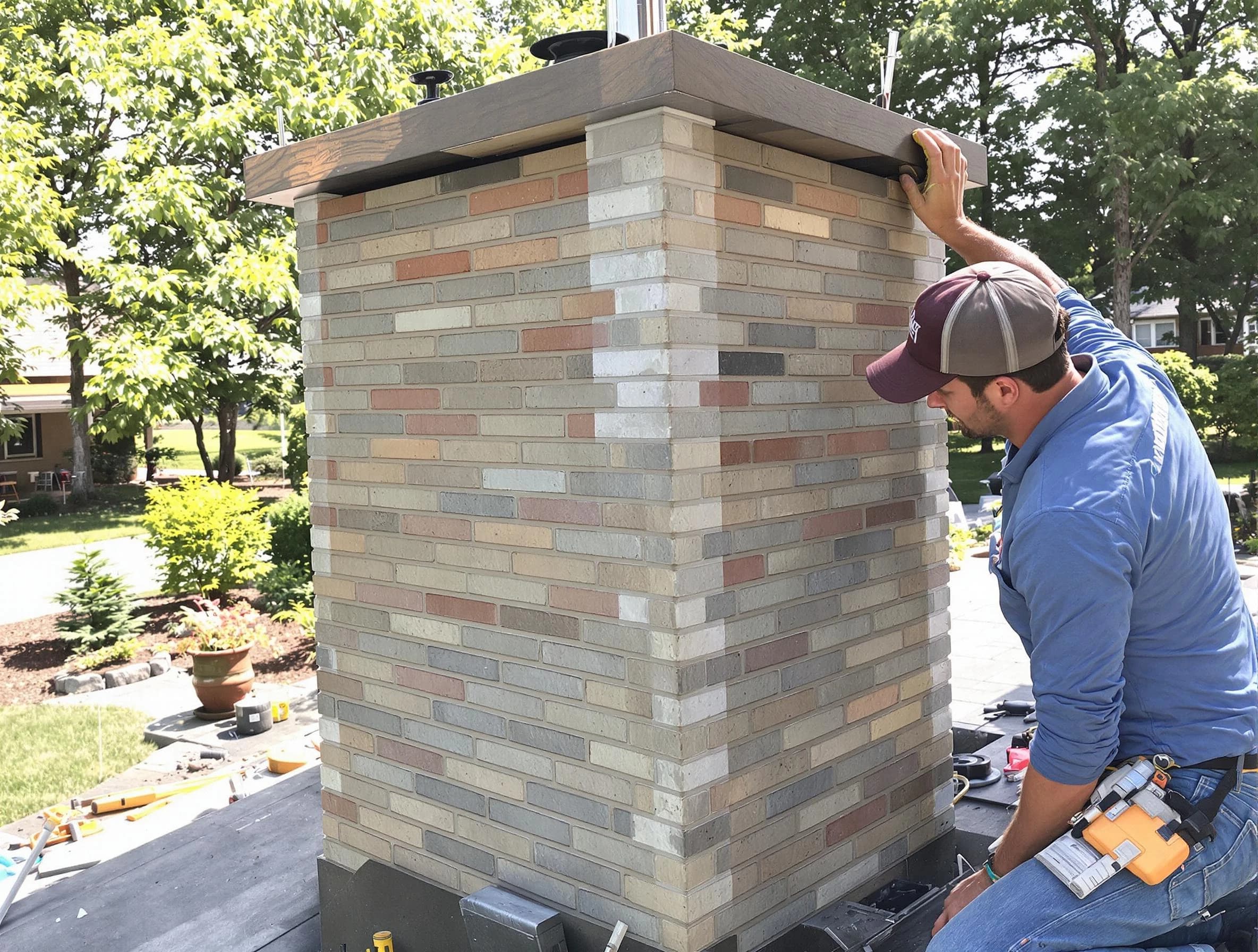 Maricopa Chimney Sweep completing a modern chimney remodel in Maricopa, AZ
