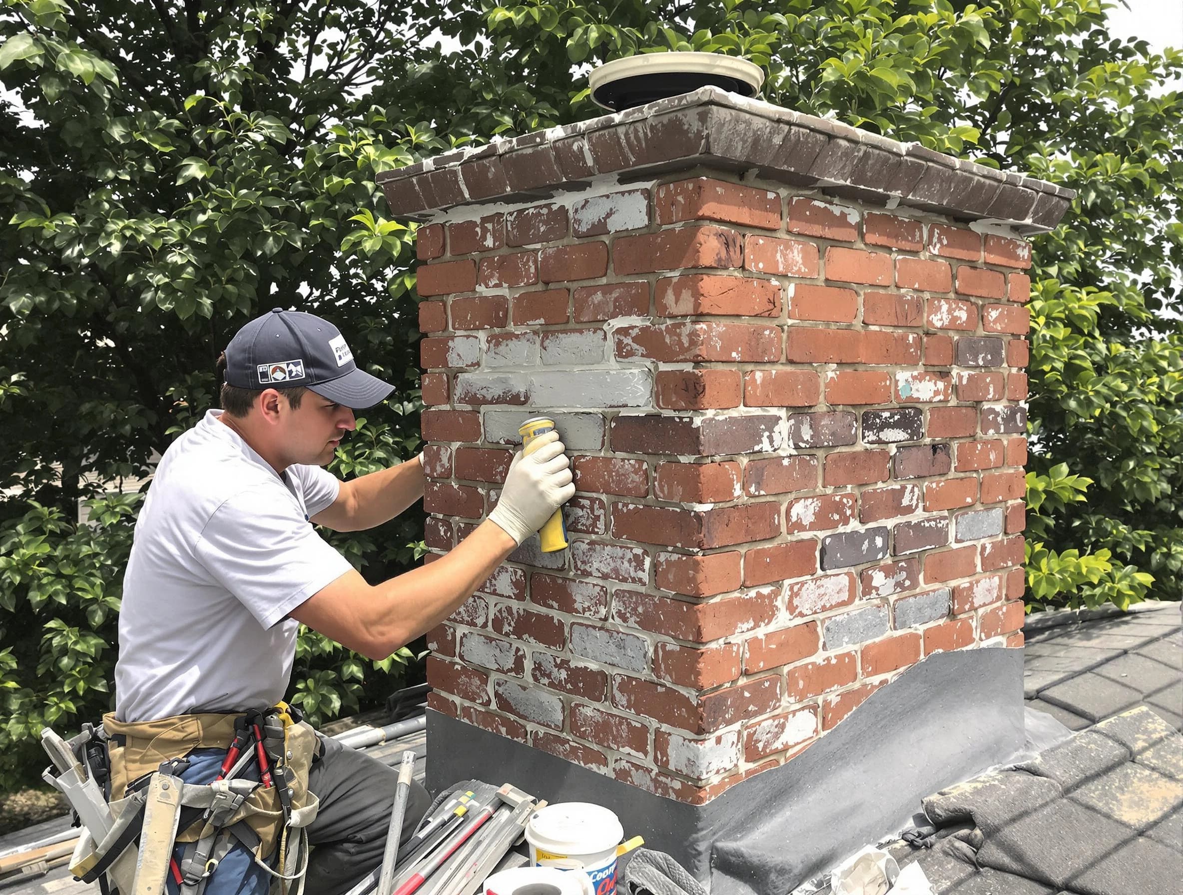 Maricopa Chimney Sweep restoring an aging chimney in Maricopa, AZ