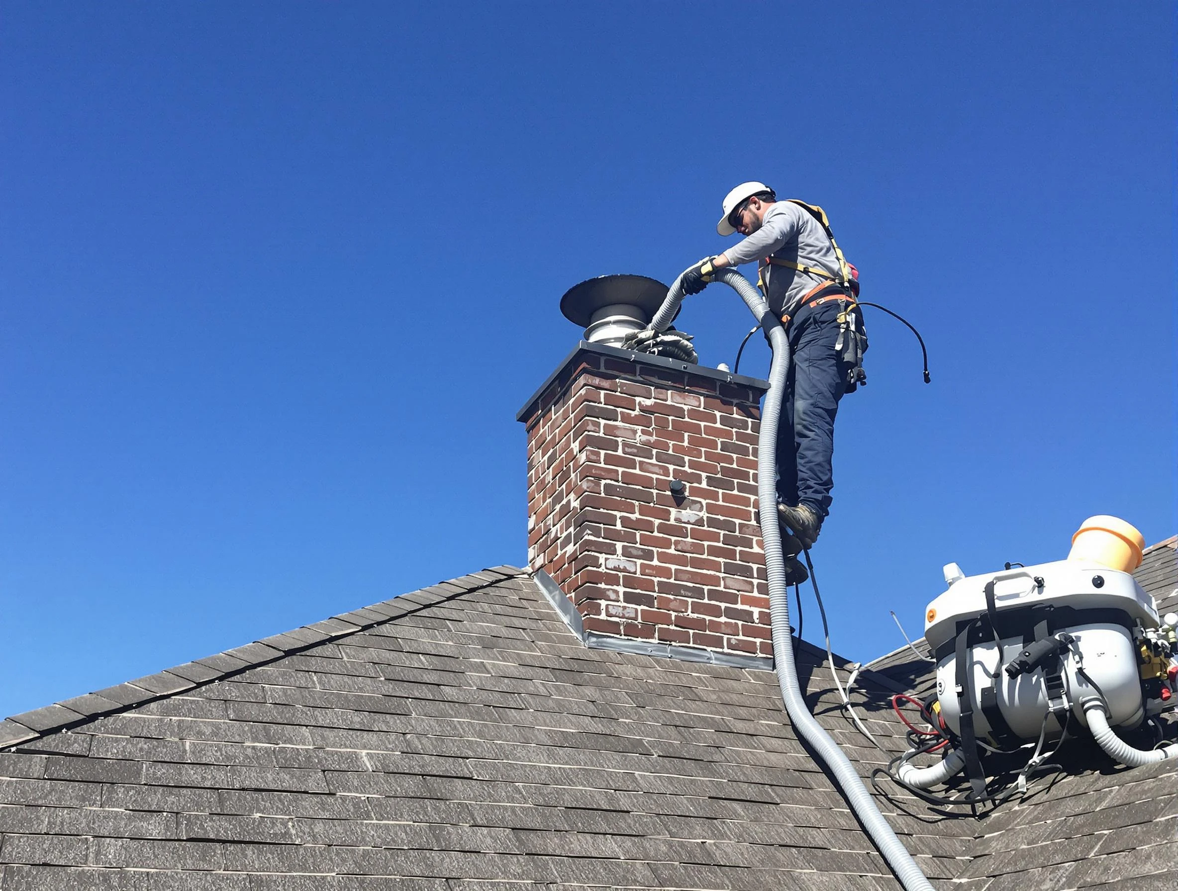 Dedicated Maricopa Chimney Sweep team member cleaning a chimney in Maricopa, AZ
