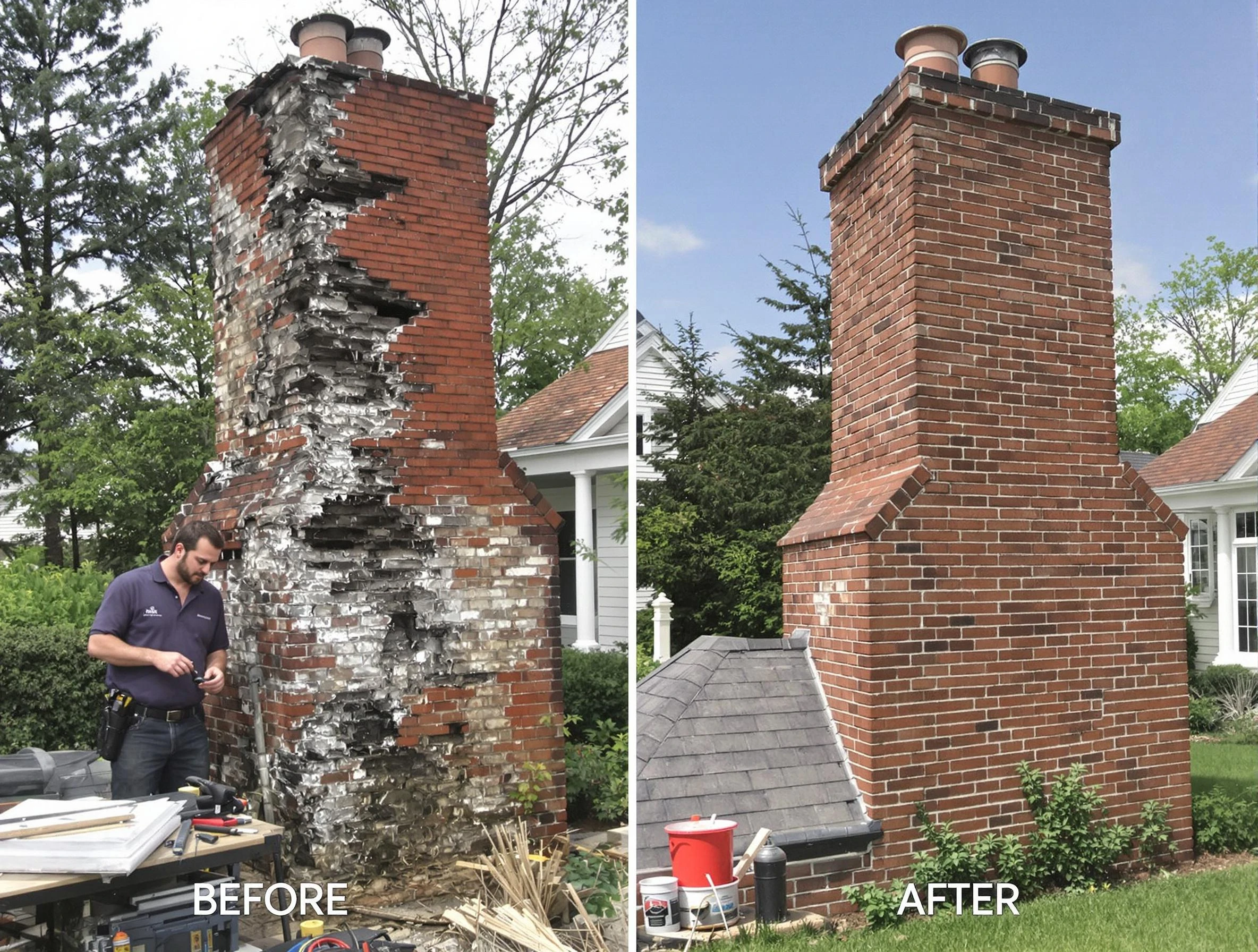 Maricopa Chimney Sweep performing a full chimney restoration in Maricopa, AZ