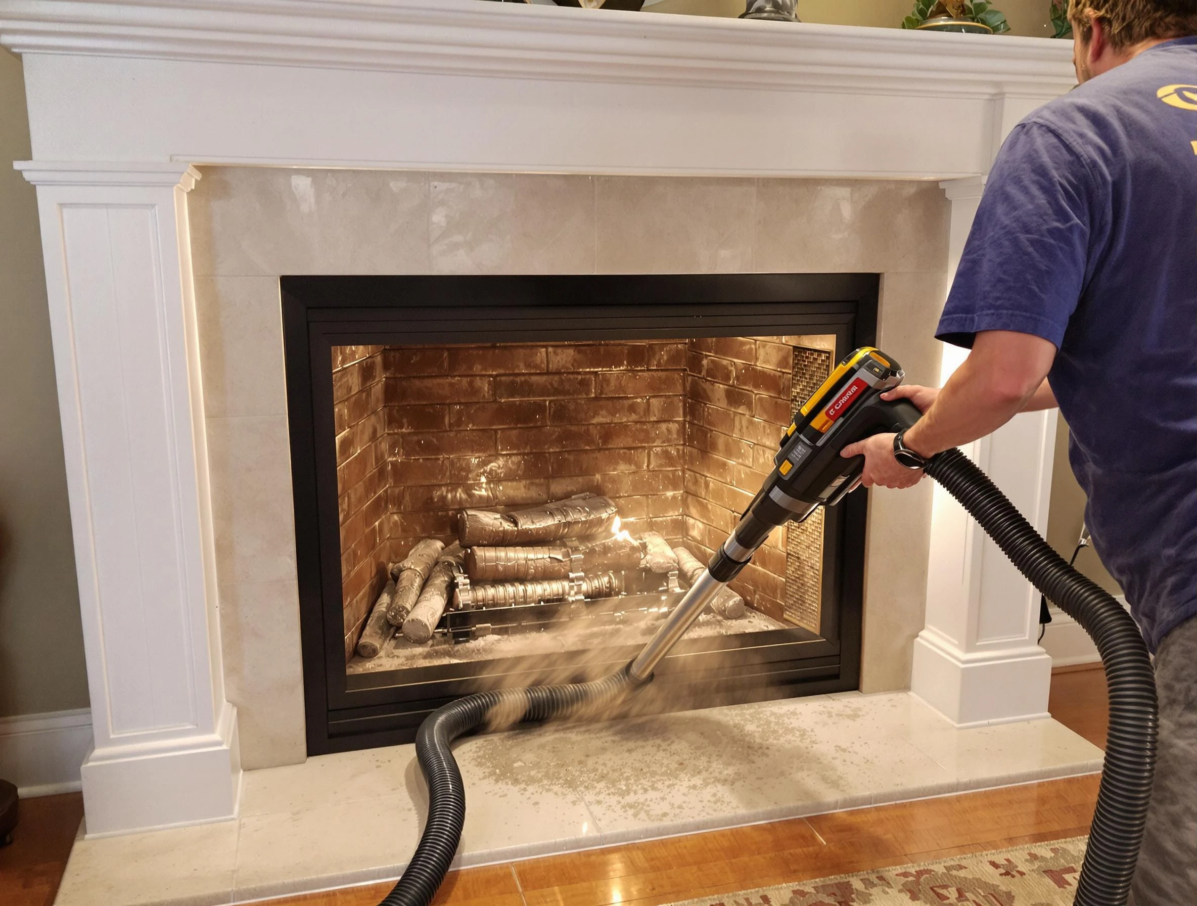 Fireplace cleaning performed by Maricopa Chimney Sweep in Maricopa, AZ