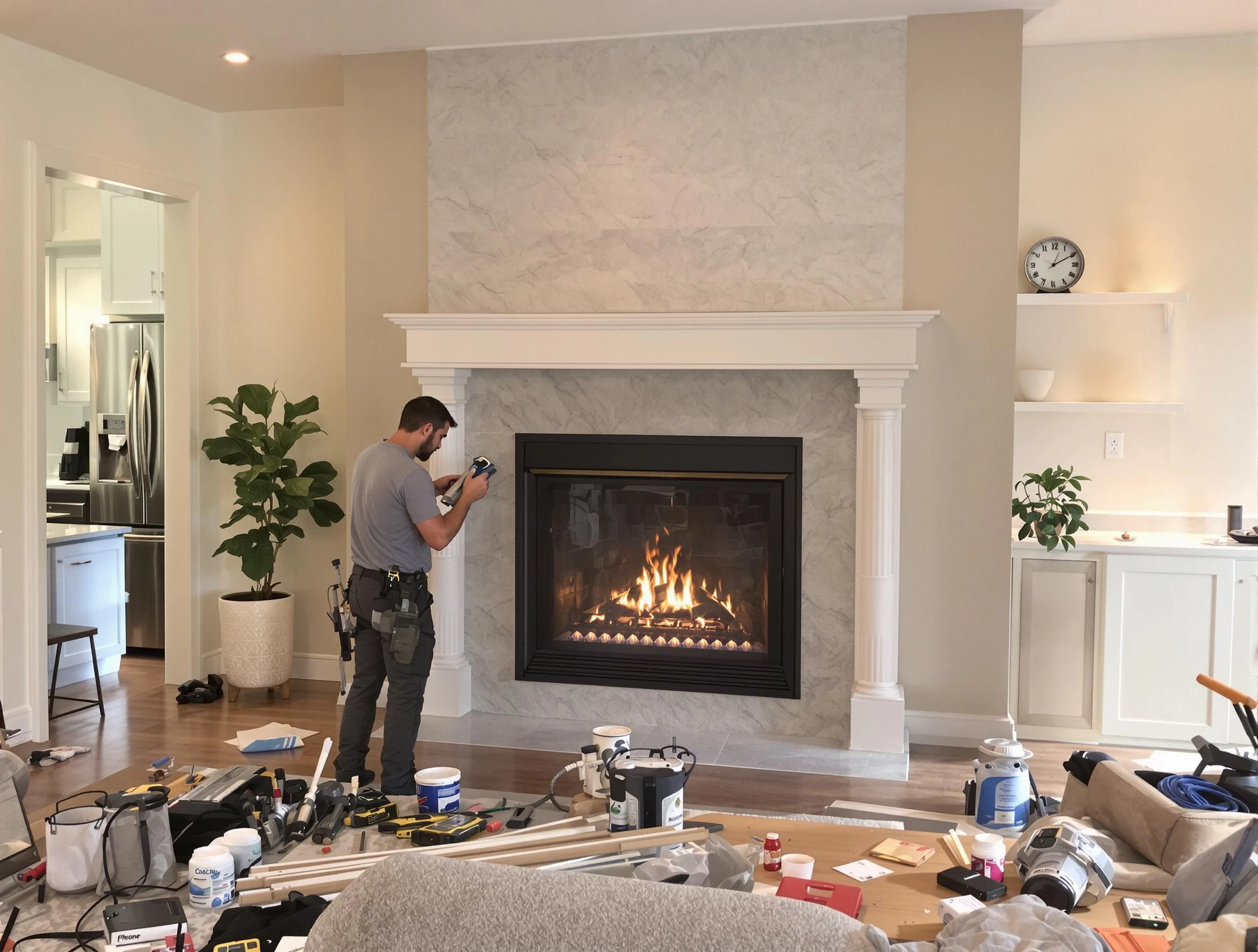 Newly installed fireplace by Maricopa Chimney Sweep in Maricopa, AZ